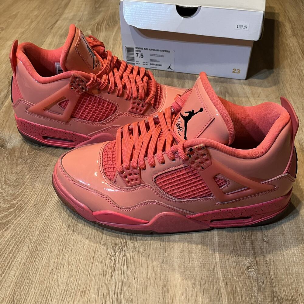 Nike Air Jordan 4 Retro NRG Hot Punch 2019 Womens Size 7.5 AQ9128-600 Mens 6